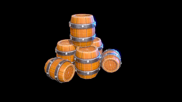 stylized barrels 3D Model .c4d .max .obj .3ds .fbx .stl .blend 