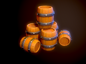 stylized barrels 3D Model