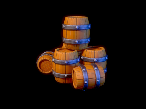 stylized barrels 3D Model