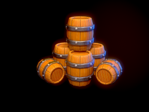 stylized barrels 3D Model