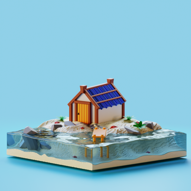 house on the coast 3D Model .c4d .max .obj .3ds .fbx .stl .blend