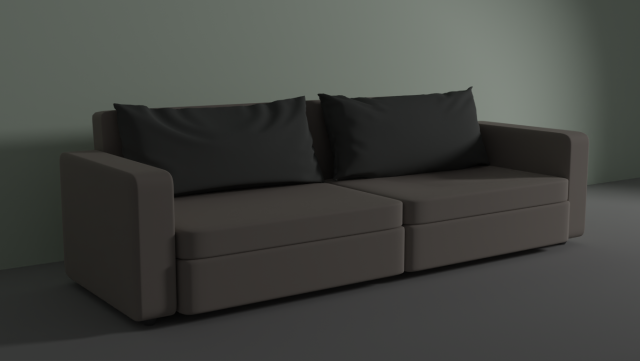 sofa 2 pillows 3D Model .c4d .max .obj .3ds .fbx .stl .blend