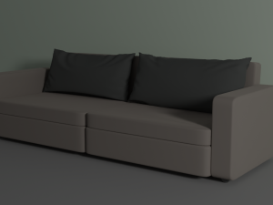 sofa 2 pillows 3D Model