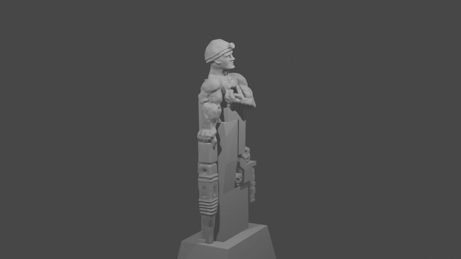 miner monument 3D Model .c4d .max .obj .3ds .fbx .stl .blend 