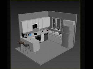 modern kitchen design3dmax 3D Model