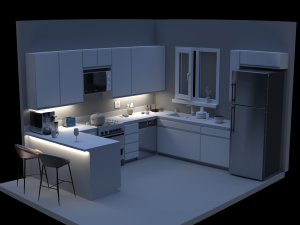 modern kitchen design3dmax 3D Model
