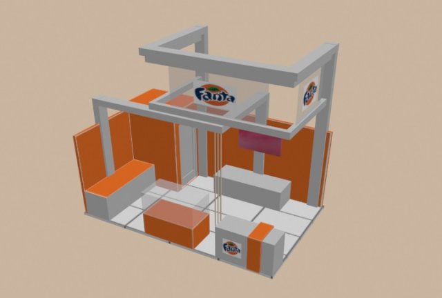 booth 3Dモデル .c4d .max .obj .3ds .fbx .stl .blend