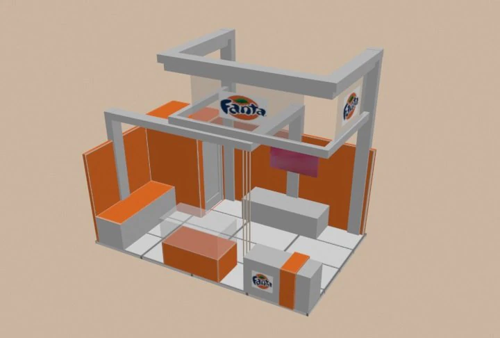 booth 3D Model .c4d .max .obj .3ds .fbx .stl .blend 