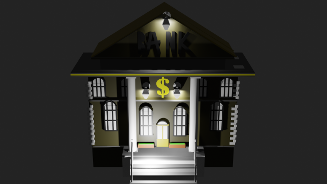 Bank 3D Model .c4d .max .obj .3ds .fbx .stl .blend 