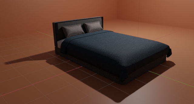 modern double bed Modelo 3D .c4d .max .obj .3ds .fbx .stl .blend 