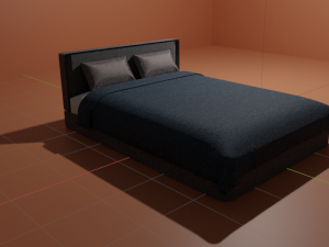 modern double bed 3D 模型