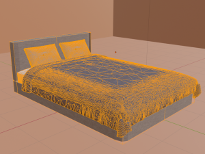 modern double bed Modelo 3D