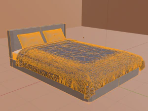modern double bed 3D Model