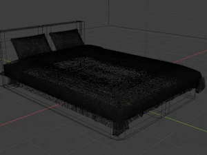 modern double bed 3D Model