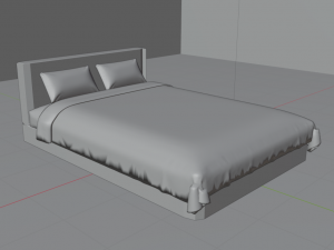 modern double bed Modelo 3D