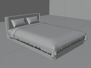 modern double bed 3D Model