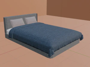 modern double bed 3D Model