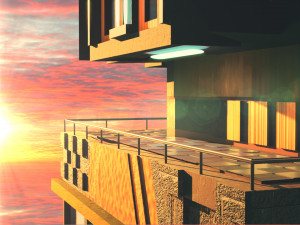 modern cyberpunk building 3D 모델