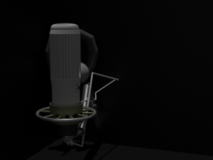 Microphoneheadphones microphone and headphones on the stand 3D Model