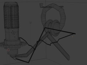Microphoneheadphones microphone and headphones on the stand 3D Model
