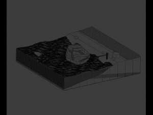 A small island with a boat 3D Model