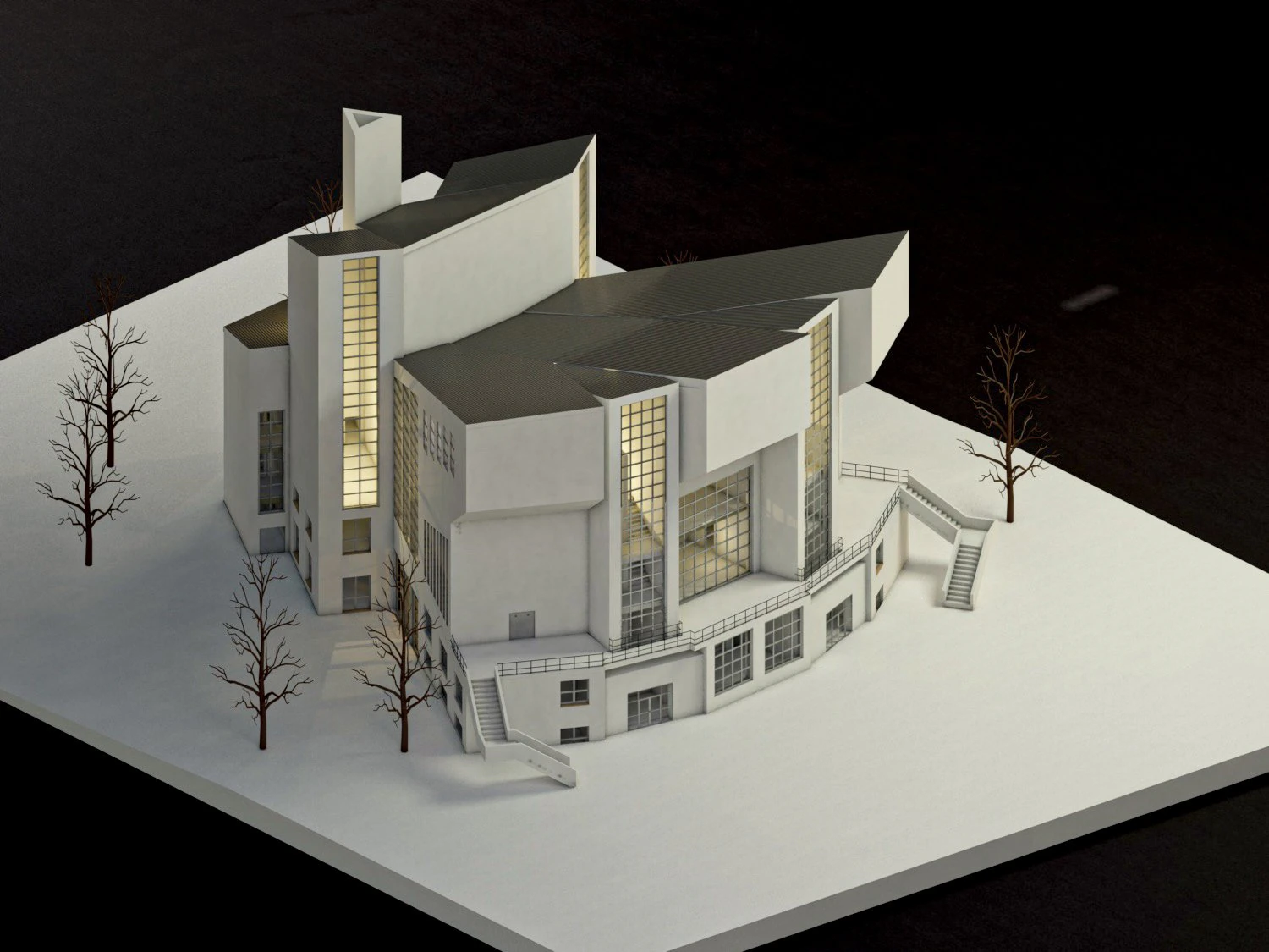 Rusakov Workers Club 3D Model .c4d .max .obj .3ds .fbx .stl .blend 