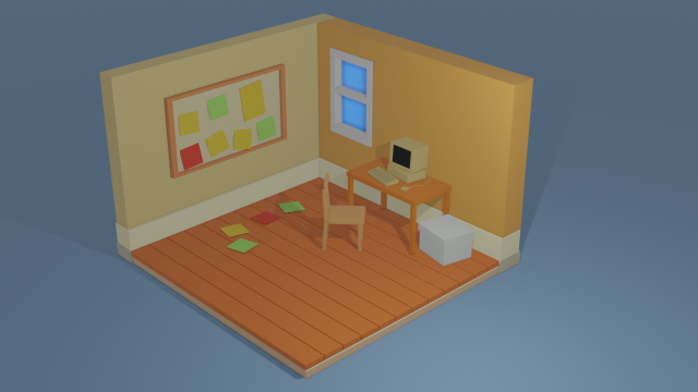student room of 90 3D 모델 .c4d .max .obj .3ds .fbx .stl .blend 