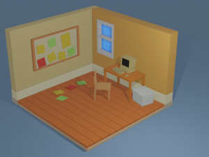student room of 90 3D Модель