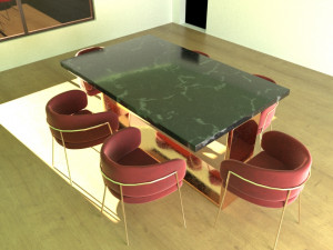 red and gold set 3D 模型