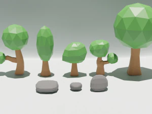 로우 폴리 트리 컬렉션 3D 모델