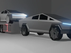 테슬라 사이버트럭과 튜닝 테슬라 사이버트럭 3D 모델