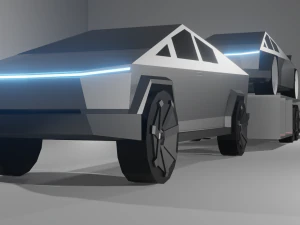 tesla cybertruck and tuning tesla cybertruck 3D Model