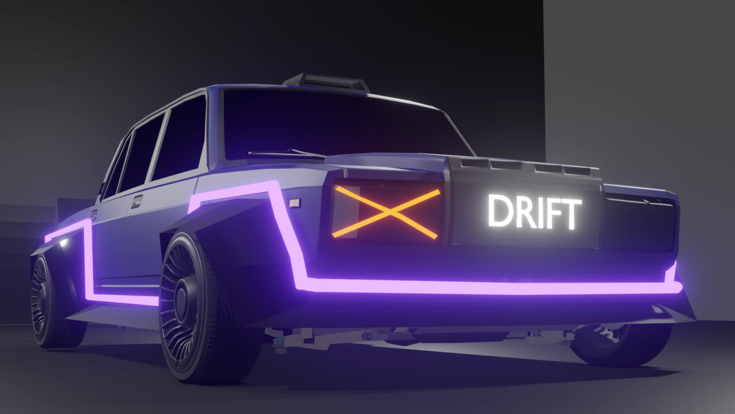 Vaz 2107 tuning cyberpunk 3D Model .c4d .max .obj .3ds .fbx .stl .blend