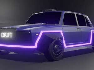 Vaz 2107 tuning cyberpunk 3D Model