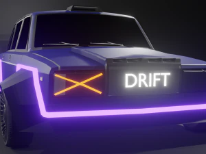 Vaz 2107 tuning cyberpunk 3D Model