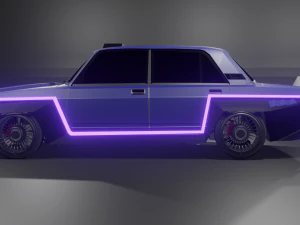 Vaz 2107 tuning cyberpunk 3D Model