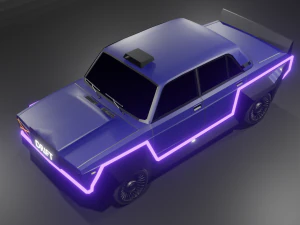 Vaz 2107 tuning cyberpunk 3D Model
