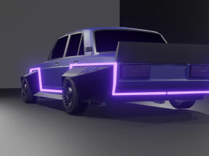 Vaz 2107 tuning cyberpunk 3D Model