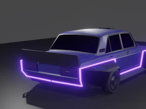 Vaz 2107 tuning cyberpunk 3D Model