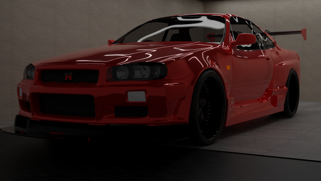 Nissan skyline r34 GTR 3D Модель .c4d .max .obj .3ds .fbx .stl .blend 
