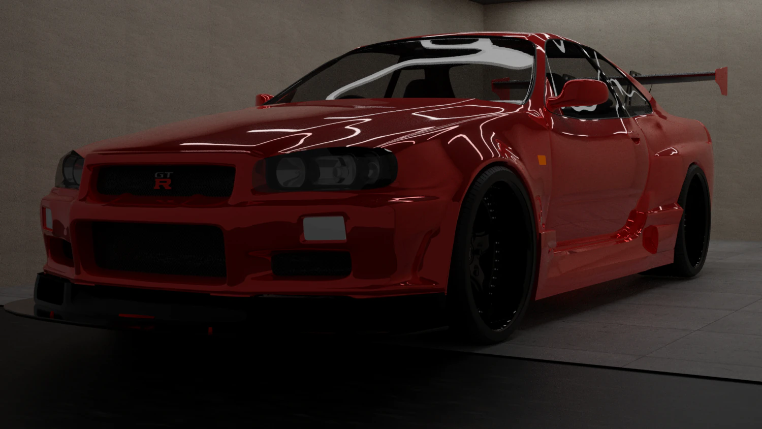 Nissan skyline r34 GTR 3D Model .c4d .max .obj .3ds .fbx .stl .blend 