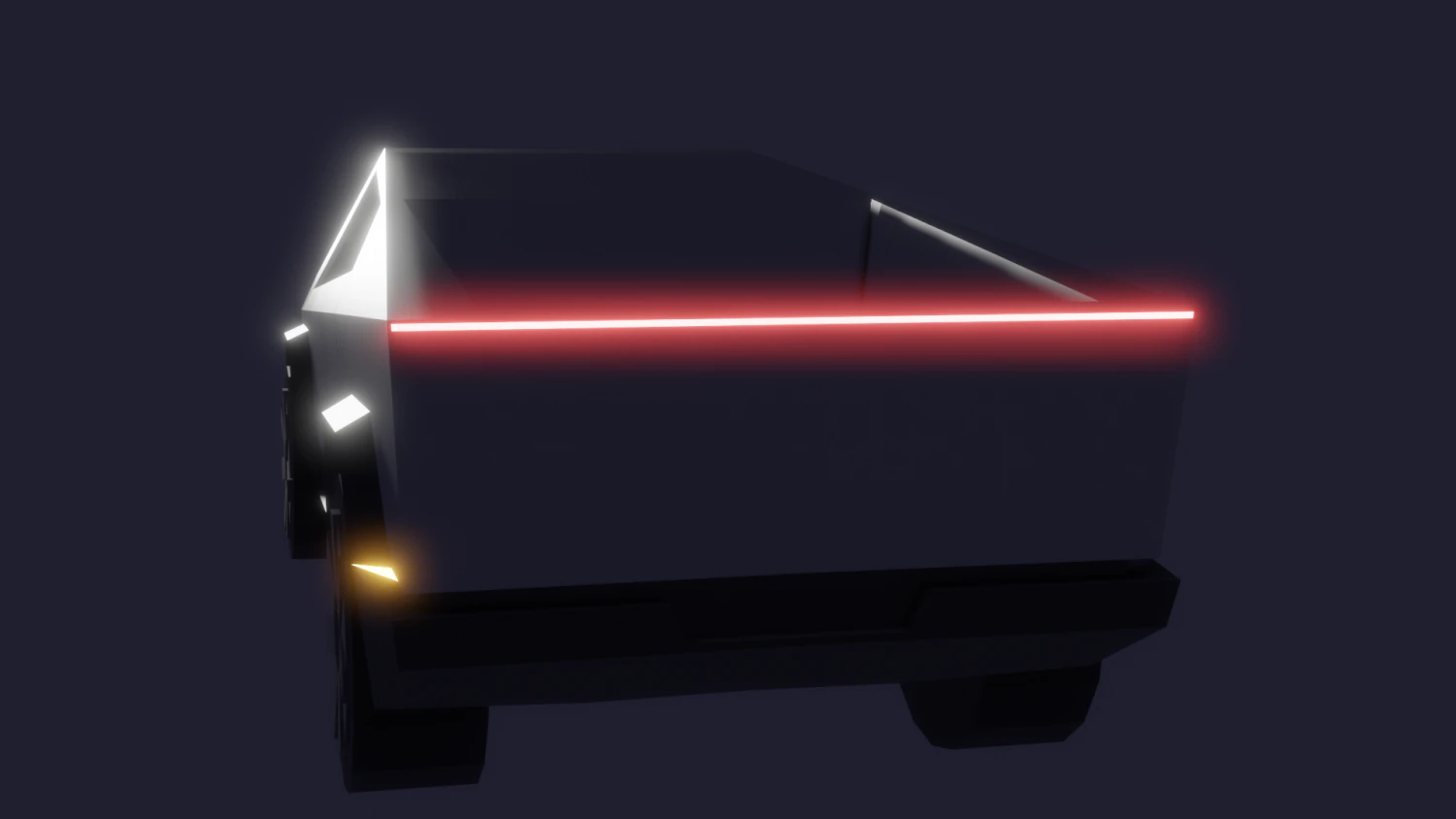 Tesla Cybertruck lowpoly 3D Model .c4d .max .obj .3ds .fbx .stl .blend