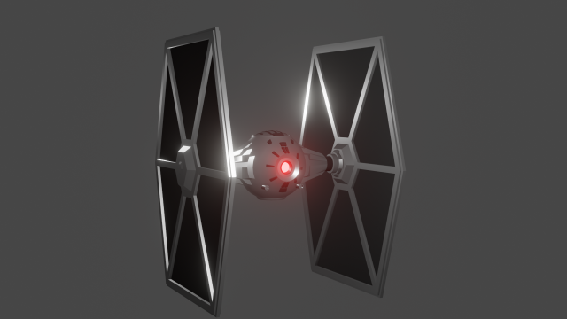 TIE figter lowpoly 3D 模型 .c4d .max .obj .3ds .fbx .stl .blend 