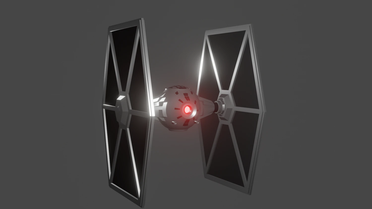 TIE figter lowpoly 3D Model .c4d .max .obj .3ds .fbx .stl .blend 