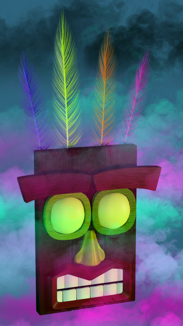 Mask Crash Bandicoot 3D 모델 .c4d .max .obj .3ds .fbx .stl .blend 
