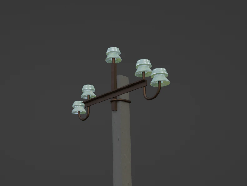 Electric pole 3D Model .c4d .max .obj .3ds .fbx .stl .blend 