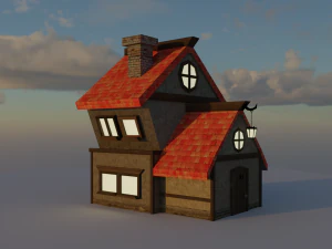 Casa Low Poly Modello 3D