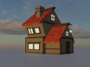 Casa Low Poly Modello 3D