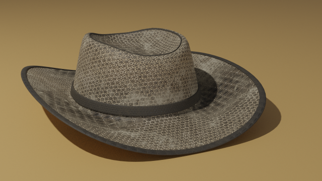 Leather hat 3D Model .c4d .max .obj .3ds .fbx .stl .blend 