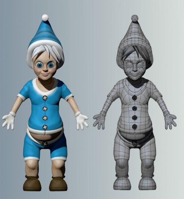 gnome kid 3D 模型 .c4d .max .obj .3ds .fbx .stl .blend 